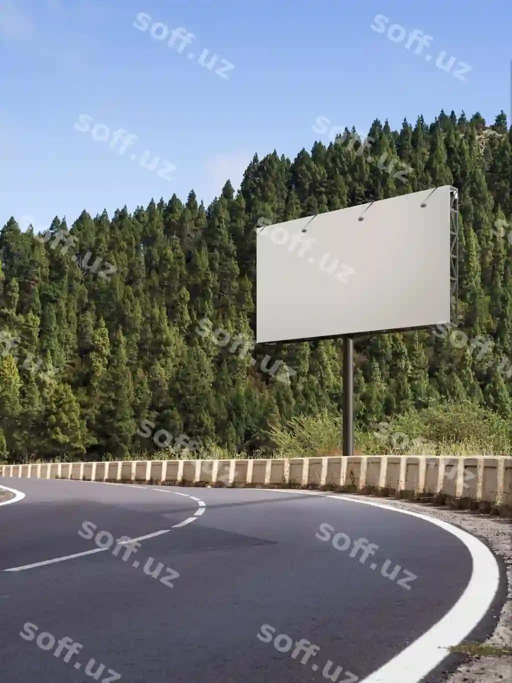 Katta reklama doskasi namunasi yo'li | Large billboard mockup road