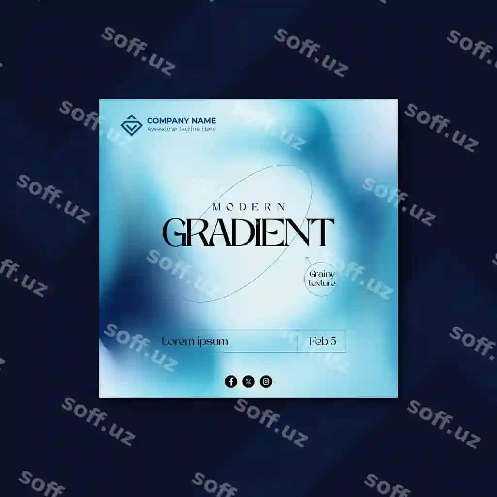Abstrakt grainli gradient post shablon vektor ijtimoiy tarmoqlar | Abstract grainy gradient post template vector social media