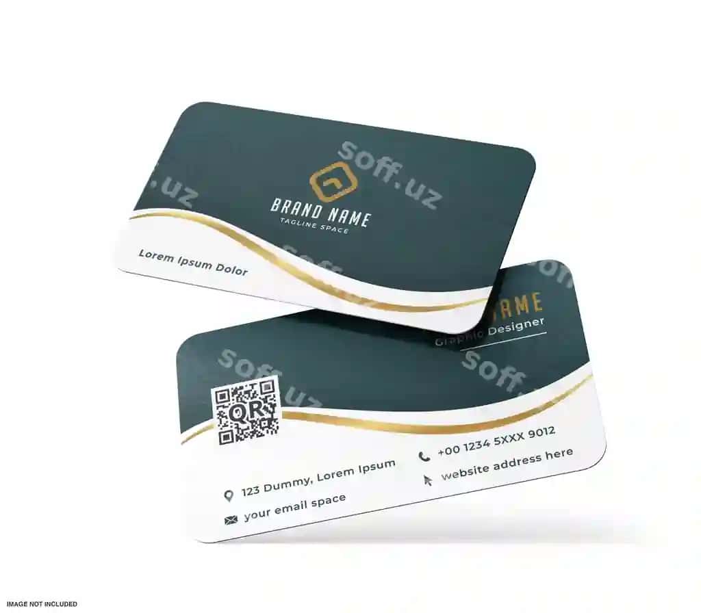 Aylantirilgan biznes-karta mockup | Rounded business card mockup