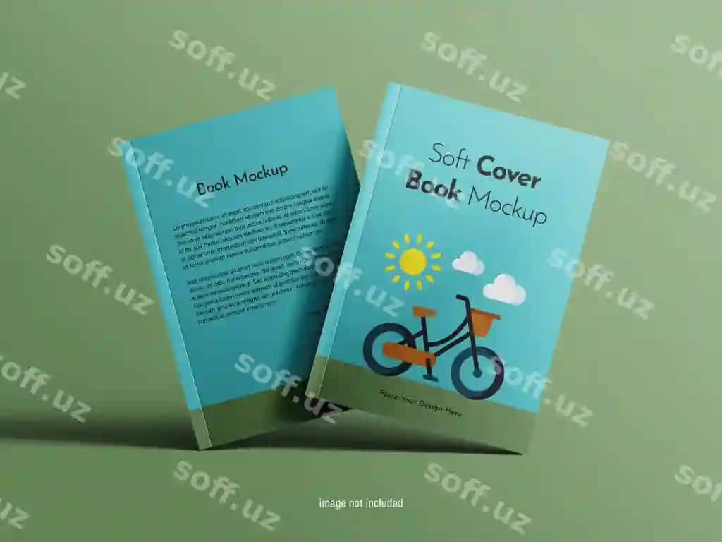 Realistik psd yumshoq muqova kitob modeli | Realistic psd softcover book mockup