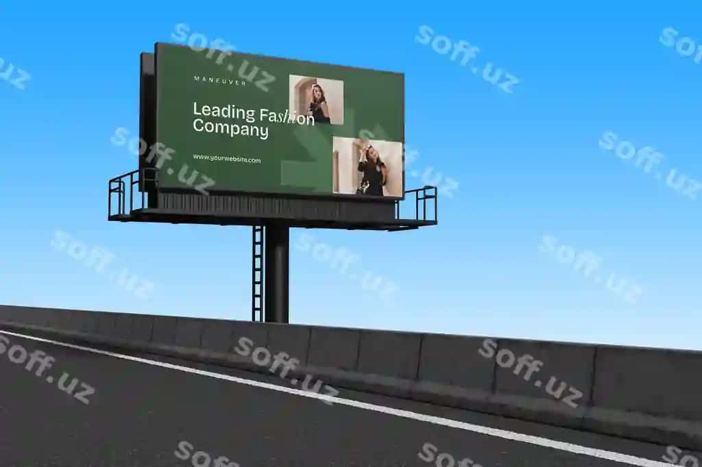 Billboard namuna yo'l | Billboard mockup road