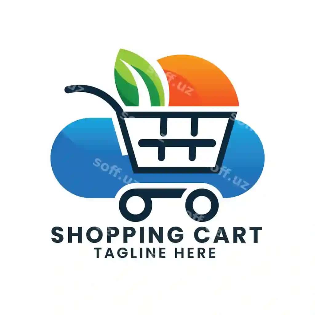 Onlayn tezkor yetkazib berish xaridlari logotip dizayni, xarid savatchasi xaridlari | Online fast delivery shopping logo designshopping cart shopping