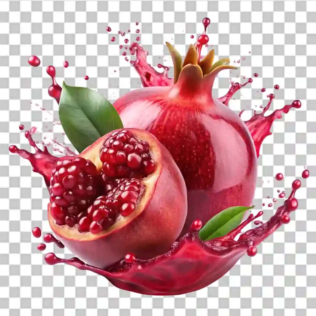 Anor sharbati sachrashi izolyatsiya qilingan oq fon | Pomegranate juice splash isolated white background