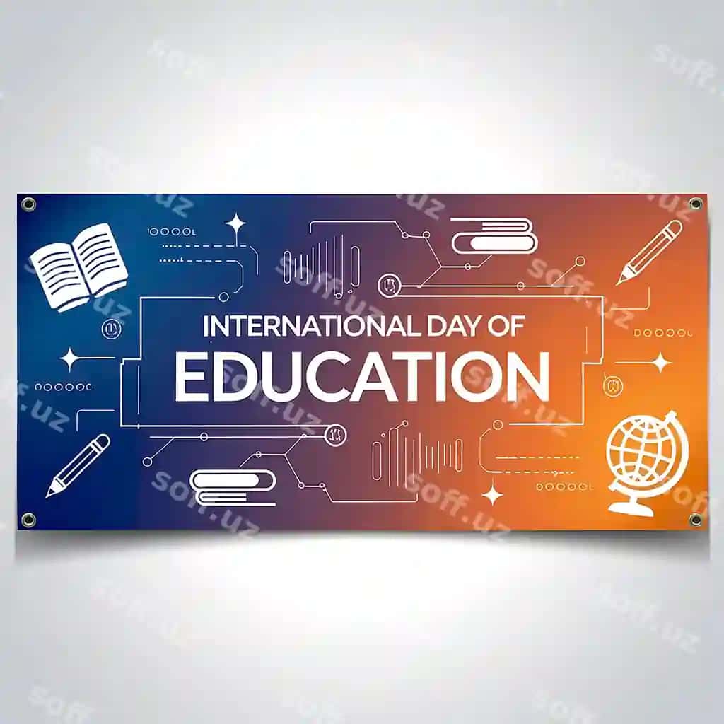 Xalqaro ta'lim kuni banner shablonlari dizayni | International day education banner template design