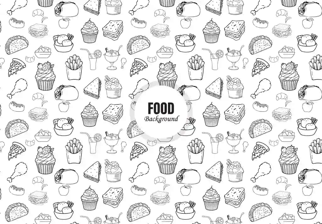 Oziq-ovqat sabzavot pishirish choksiz naqsh Doodles | Food vegetable cooking seamless pattern doodles
