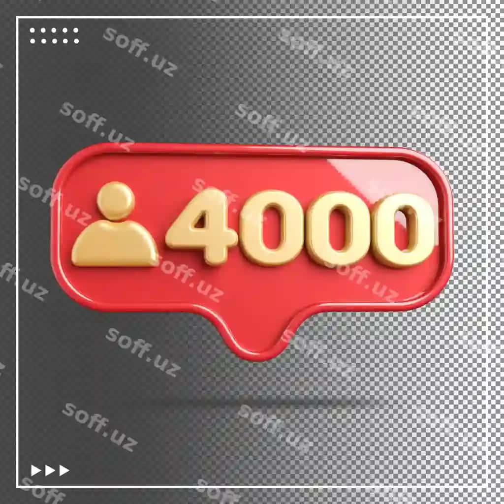 Ikon 4000 kuzatuvchilar oltin qizil bilan | Icon 4000 followers gold with red
