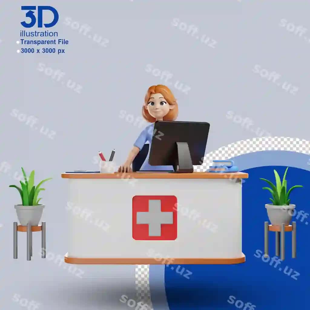 3D belgili hamshira 3d rasmli multfilm qahramoni png tasvirlari | 3d character nurse 3d illustration cartoon character png images