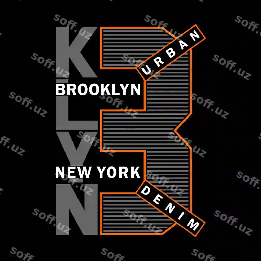 Yangi York Broklyn tipografiya grafik dizayn print illustratsiya vektor | New york brooklyn typography graphic design print illustration vector