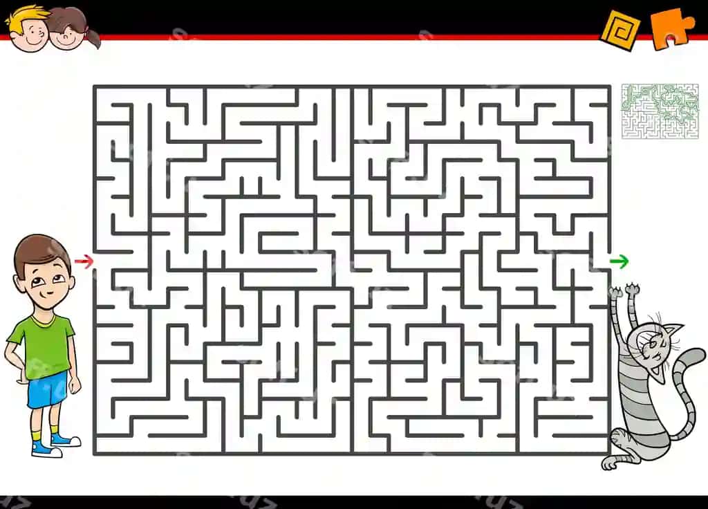 Mazalama labirint o'yini o'g'il mushuk bilan | Maze labyrinth activity game with boy cat
