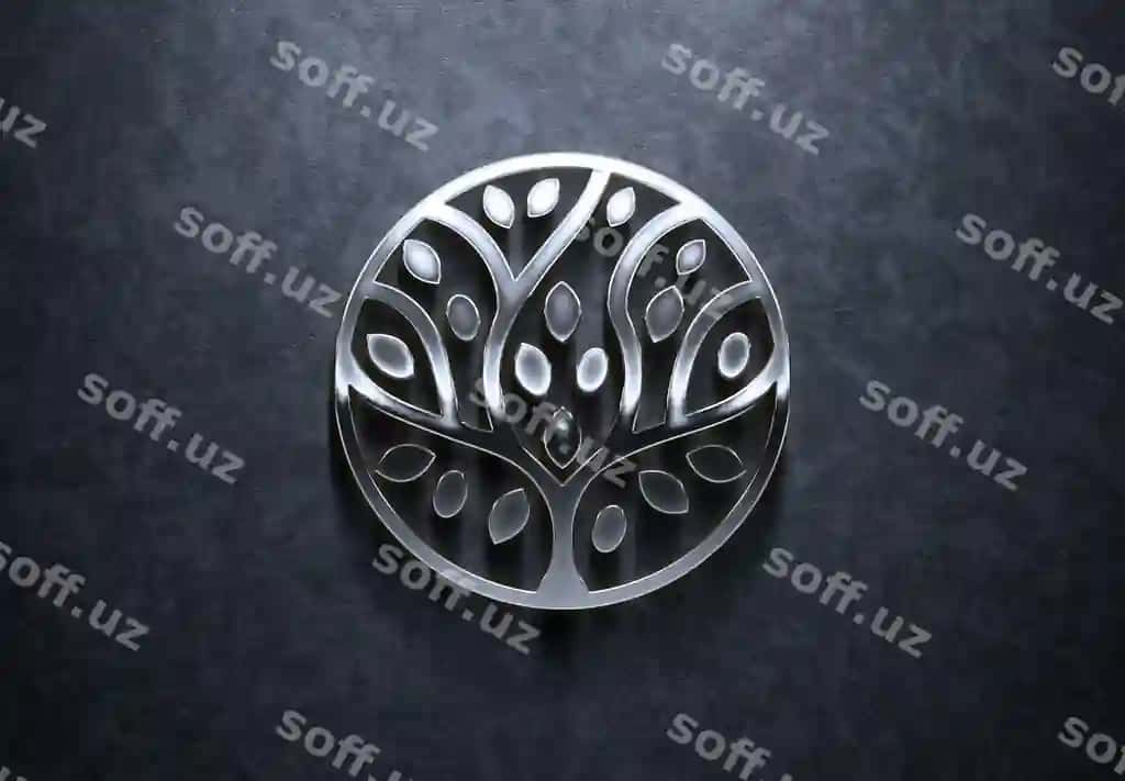 Eski hrom logotipi 3D effektli namuna | Old chrome logo with 3d effect mockup