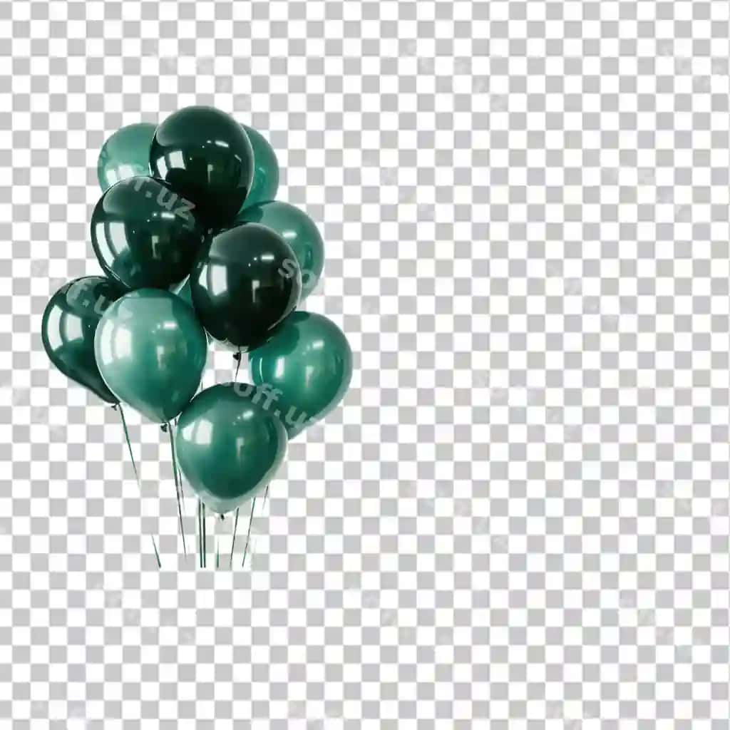 Aralash yashil sharlar png ziyofat sharlari shaffof fon | Mixed green balloons png party balloons transparent background