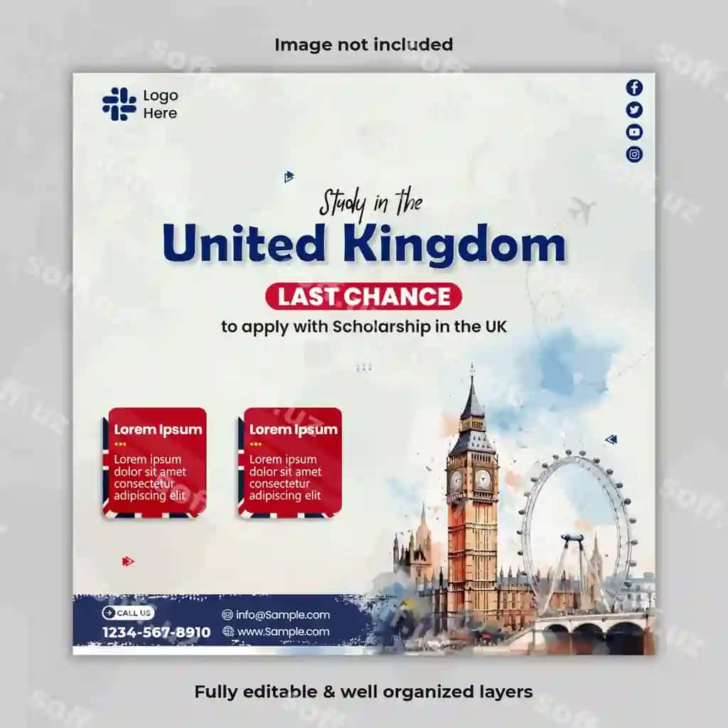 O'rganish UK ijtimoiy media posti | Study uk social media post