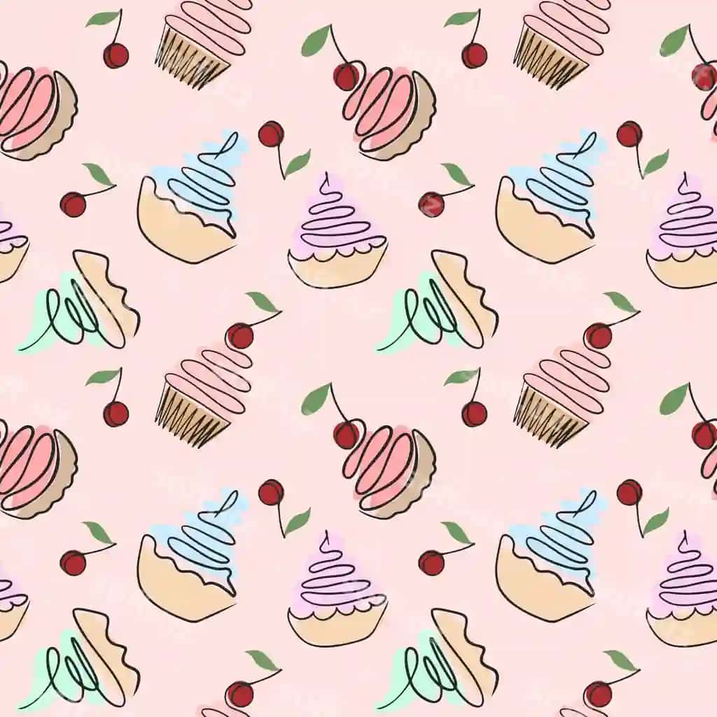 Keklar bilan choksiz naqsh vektorli illyustratsiya | Seamless pattern with cakes vector illustration
