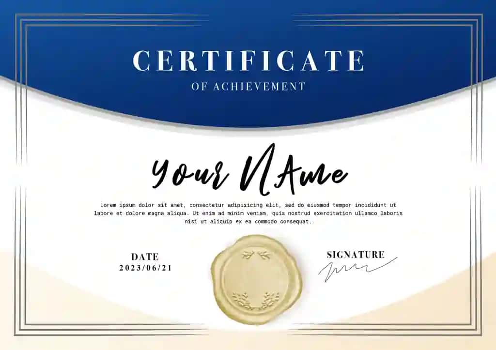 Psd sertifikat yutug'i | Psd certificate achievement