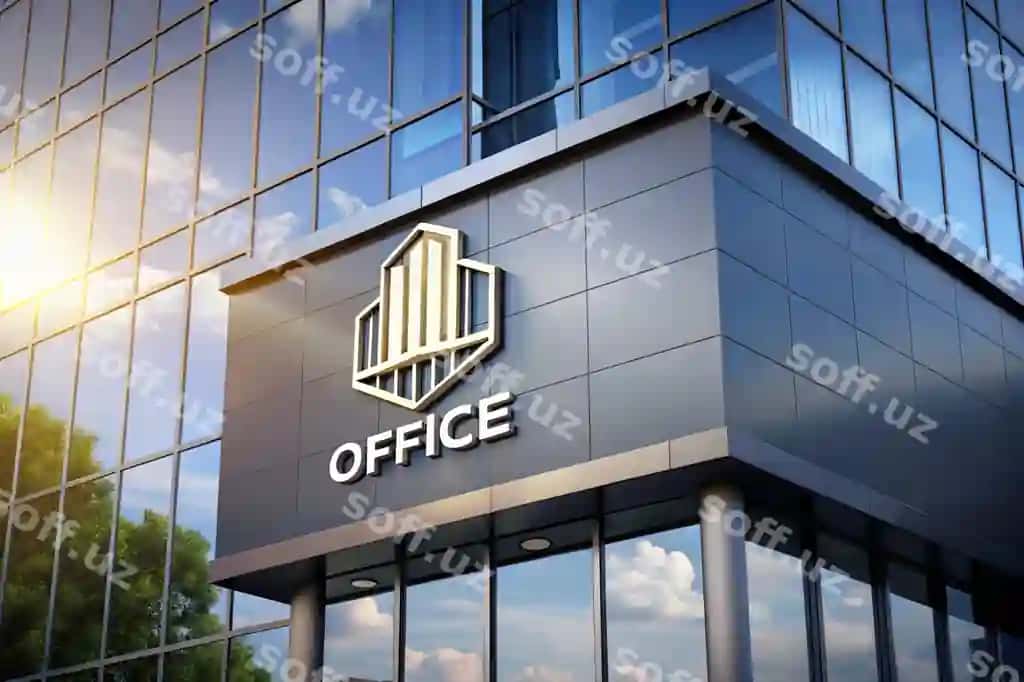 Zamonaviy fassada belgi 3d logotip namuna dizayni | Modern facade sign 3d logo mockup design