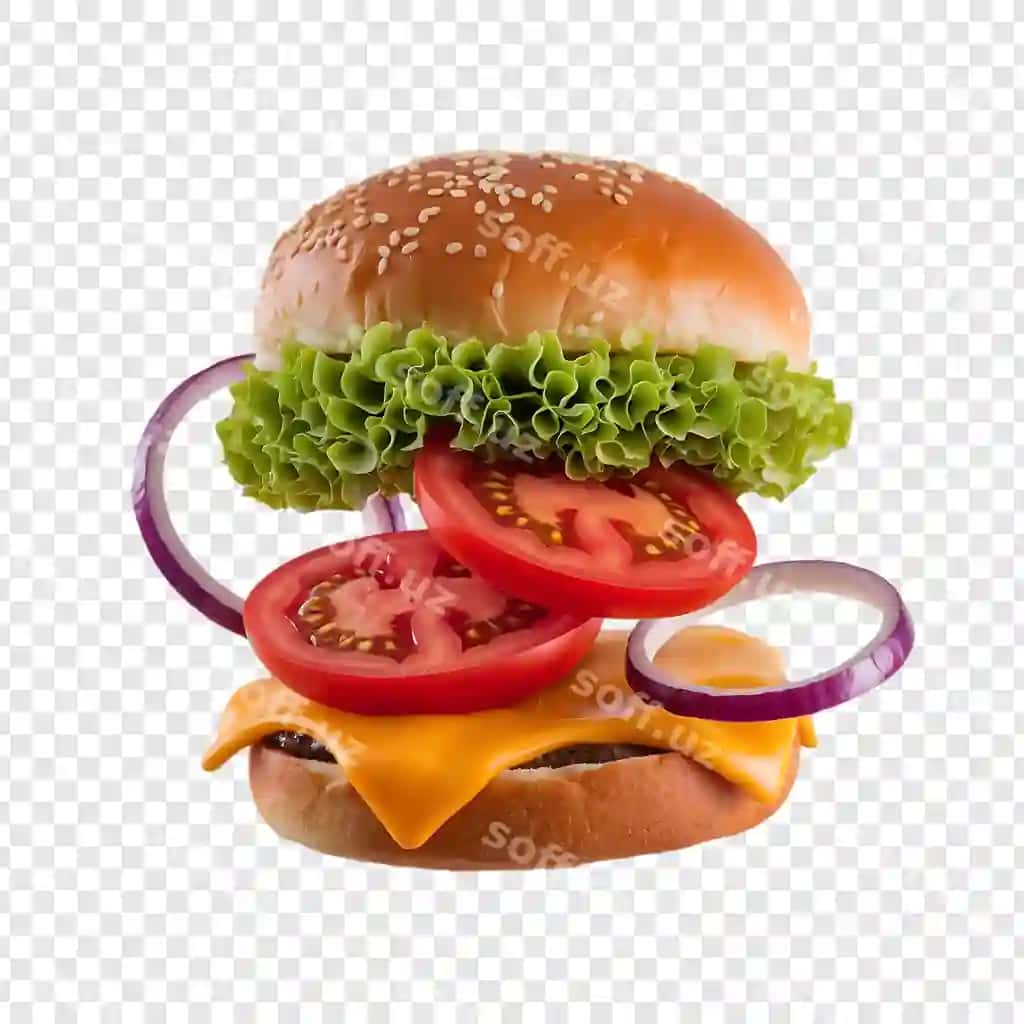 Pomidorlar va qatqatli hamburger | Hamburger with cheese tomatoes it