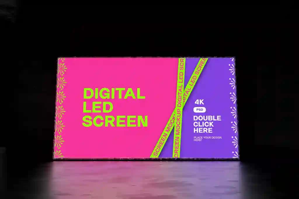 Raqamli led ekran maketi shabloni | Digital led screen mockup template