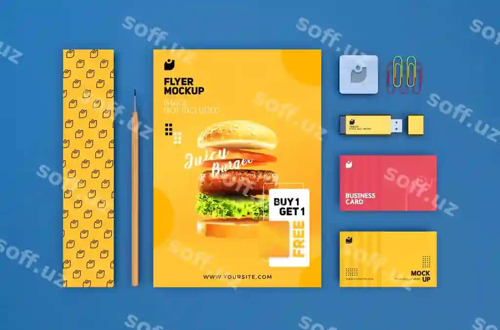Tahrirlanadigan zamonaviy yuqori sifatli brending ish yuritish maketi | Editable modern high quality branding stationery mockup