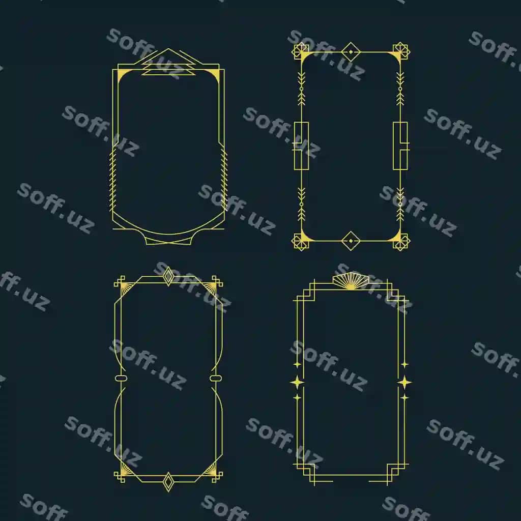 Zamonaviy chiziqlar elementlari minimalist ramkalar va chegaralari parchin bilan belgilaydi | Trendy line elements set minimalist frames borders with twinkle
