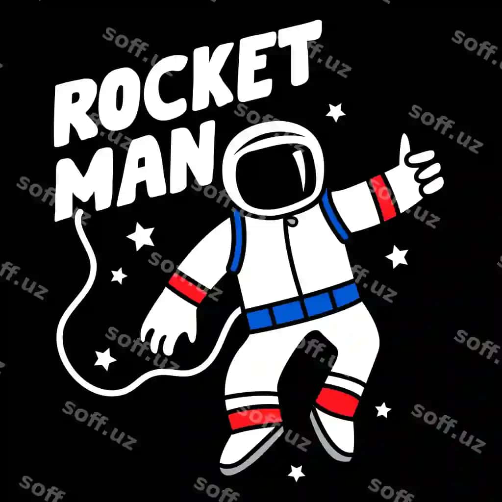 Raketa kishi matn astronaut faza | Rocket man text astronaut space