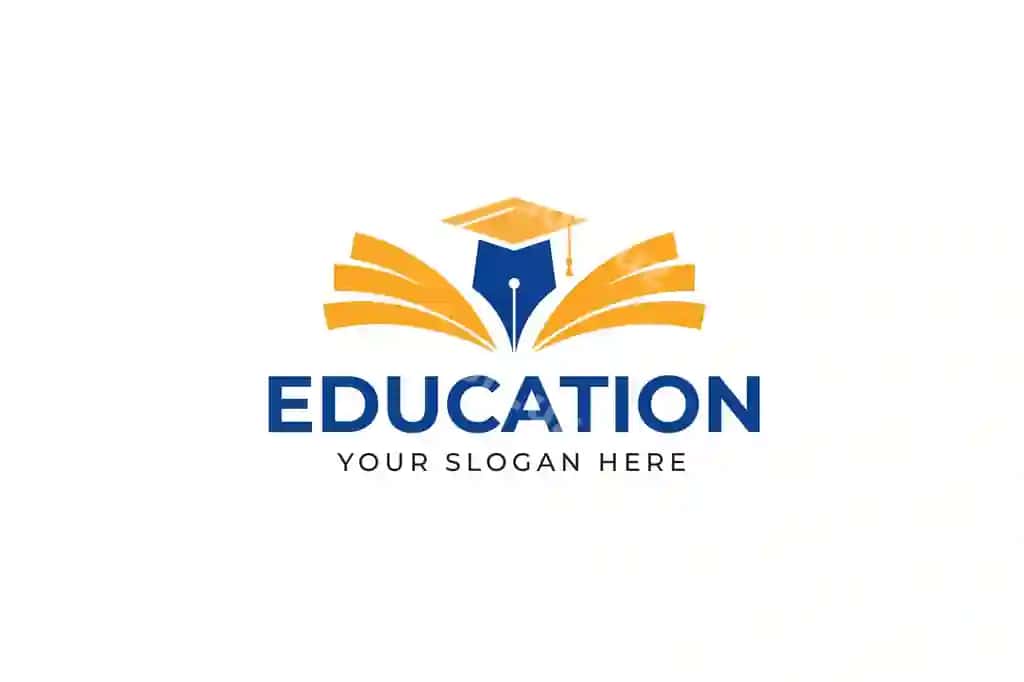 Ta'lim ruchka shapkali logotip dizayni | Education with pen hat logo design