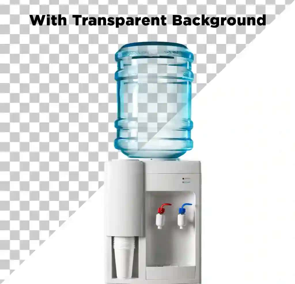 Suv dispenseri izolyatsiyalangan shaffof fon | Water dispenser isolated transparent background