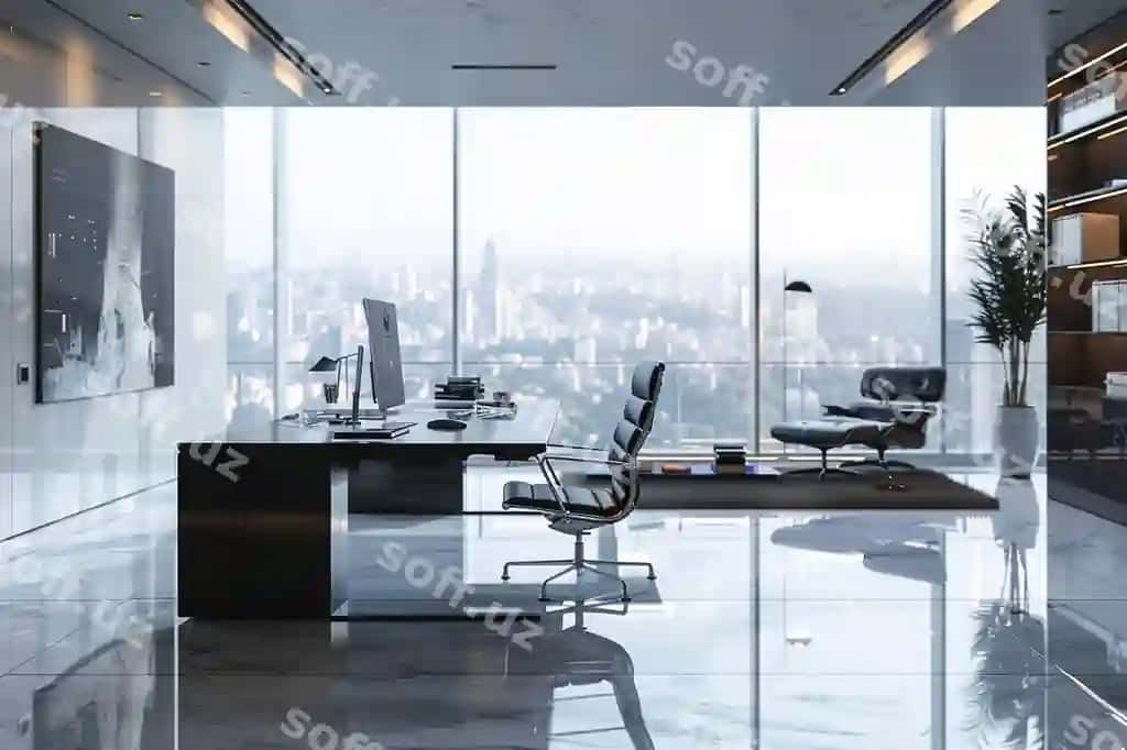Zamonaviy uy ofis noyob meblar bilan tabiiy | Modern home office with sleek furniture natura