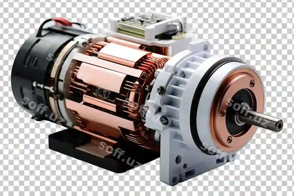 Kichik elektromotorli uy jihozlari ajraltirilgan shaffof fonda | Small electric motor household appliances isolated transparent background