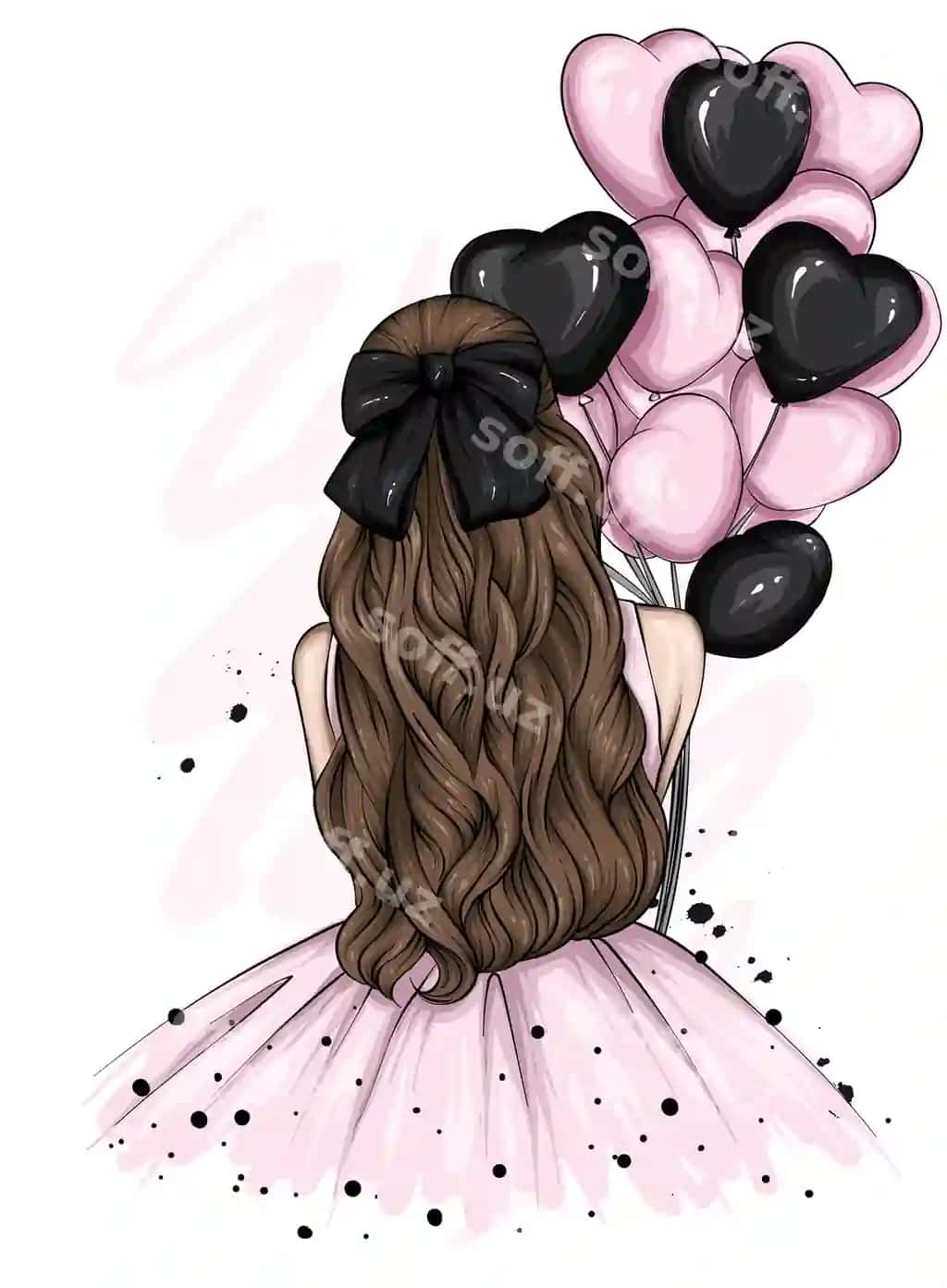 Go'zal qiz sharqillar yullar bilan | Beautiful girl with balloons hearts
