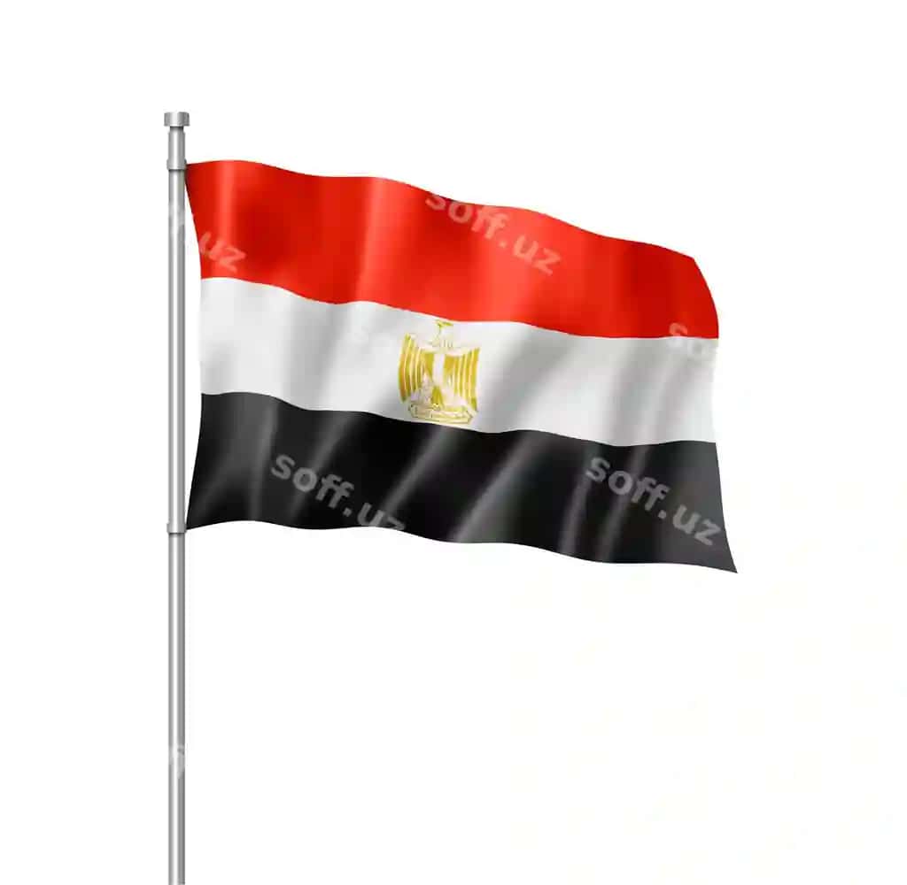 Misr bayrog'i uch o'lchamli, izolyatsiya qilingan oq rangda | Egypt flag three dimensional render isolated white