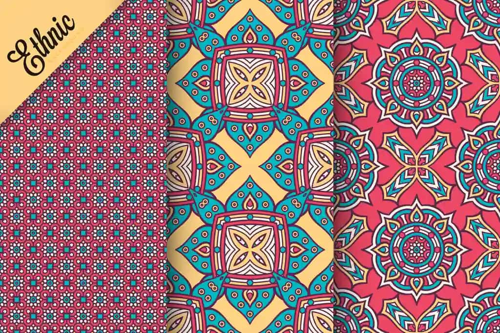 Geometrik elementlar bilan uzluksiz naqshni o'rnating | Set seamless pattern with geometric elements