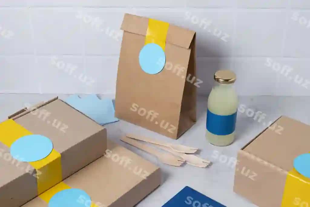 Sovuq hayot ovqat yetkazib berish namunasi | Still life food delivery mockup