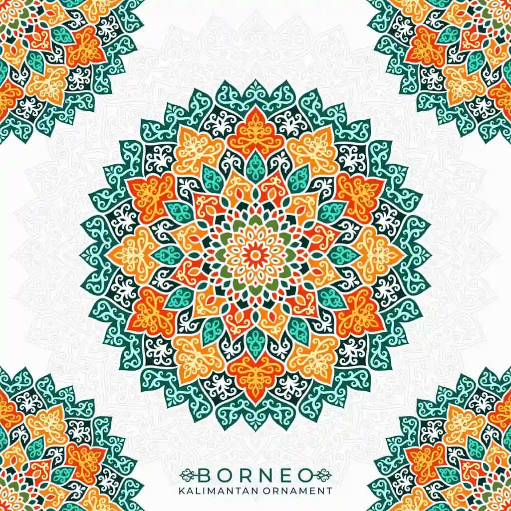 Borneo kalimantan mandala uslubidagi bezak | Borneo kalimantan ornament mandala style