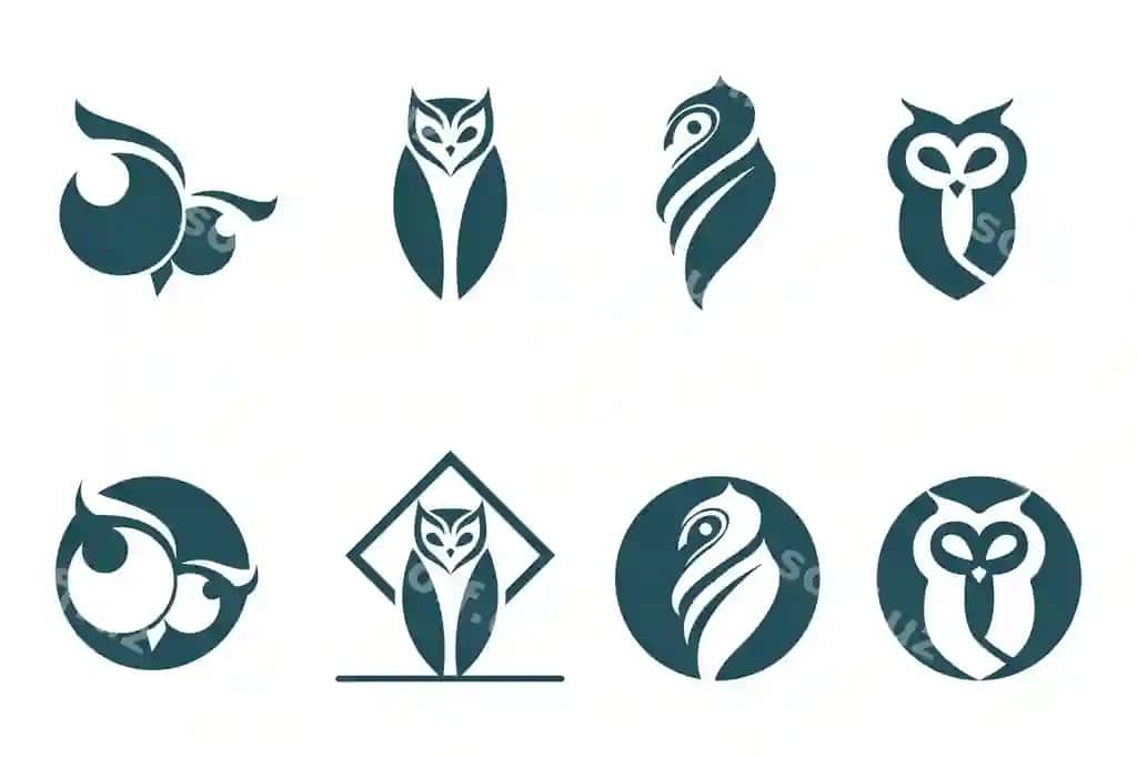 Boyo'g'li qush logotipi vektor eps10 belgisi | Owl bird logo symbol vector eps10