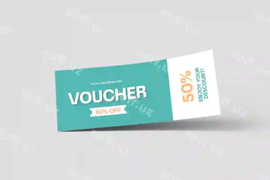 Sovg'a voucheri mockup | Gift voucher mockup
