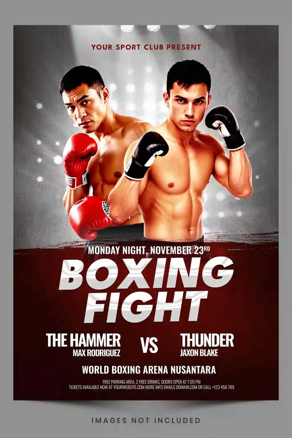 Boks bo'yicha chempionat varaqasi shabloni | Boxing championship flyer template