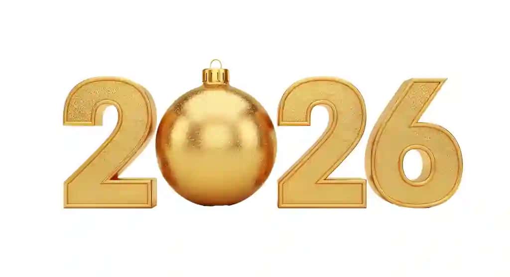 Oltin 2026 yangi yil bayrami bezak bilan | Golden 2026 new year celebration with ornament