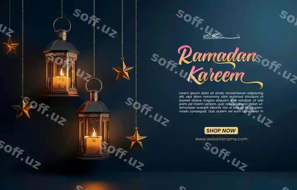 Qora mavzu Ramazon kareem an'iyaviy islom bayrami diniy | Dark theme ramadan kareem traditional islamic festival religious