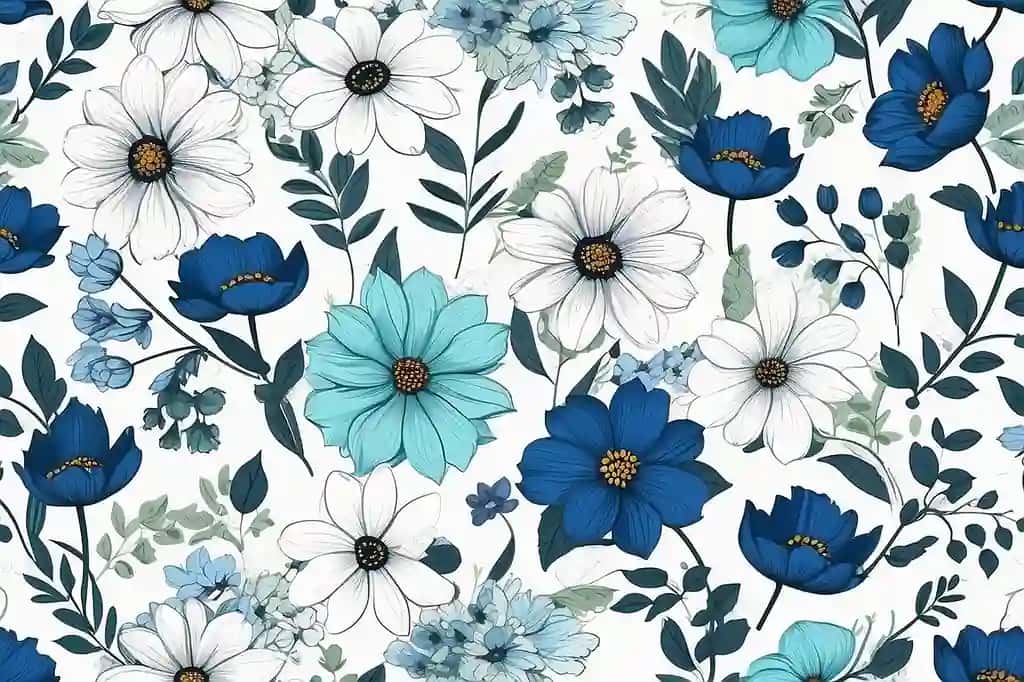 Choksiz gul naqsh oq fon | Seamless flower pattern white background