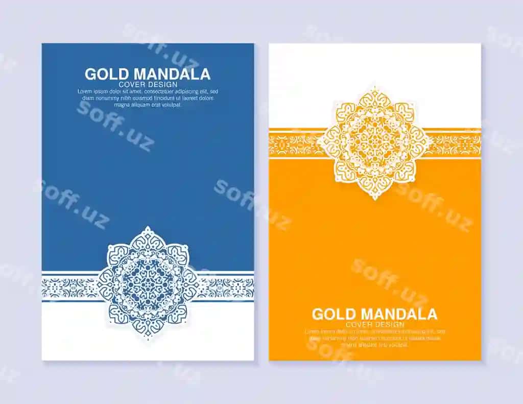 Rangli mandala muqovasi dizayni shabloni | Colorful mandala cover design template