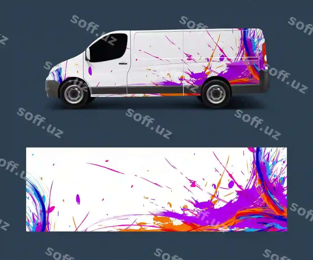 Van decal wrap dizayn vektor kompaniyasi brending grafik o'rash yorlig'i | Van decal wrap design vector company branding graphic wrap decal