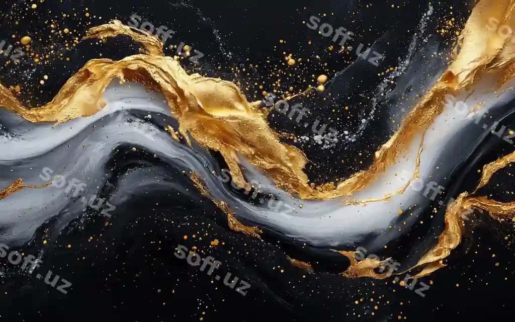 Oltin qora aylanmani oltin boya bilan bo'yash | Painting gold black swirl with gold paint