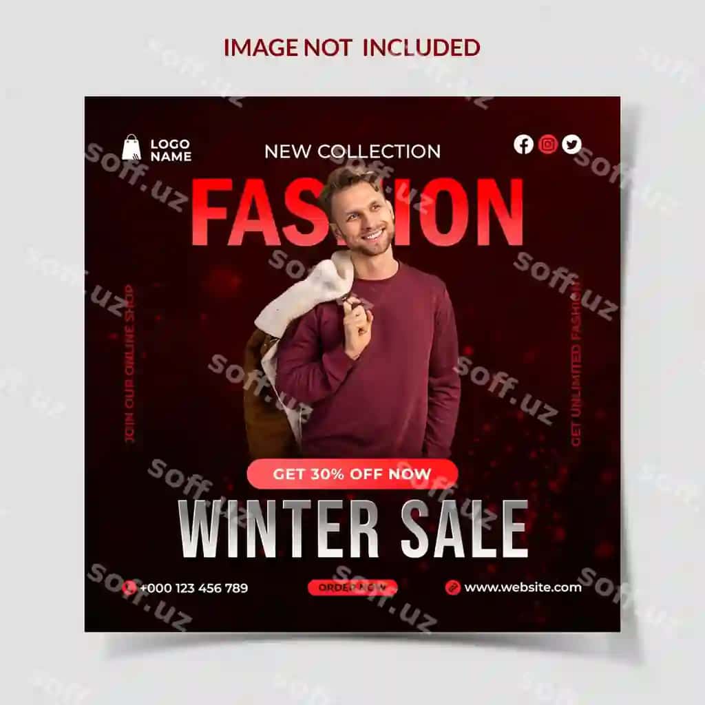 Psd moda yangi kollektsiya ijtimoiy tarmoqlar Instagram posti shabloni | Psd fashion new collection social media instagram post template
