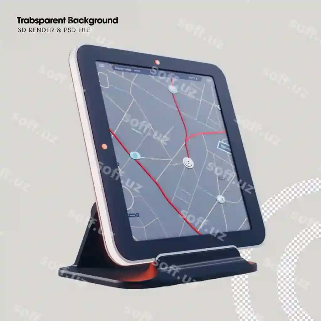 Psd aqlli gps xarita elementi ajratilgan 3d ob'ekt | Psd smart gps map element isolated 3d object