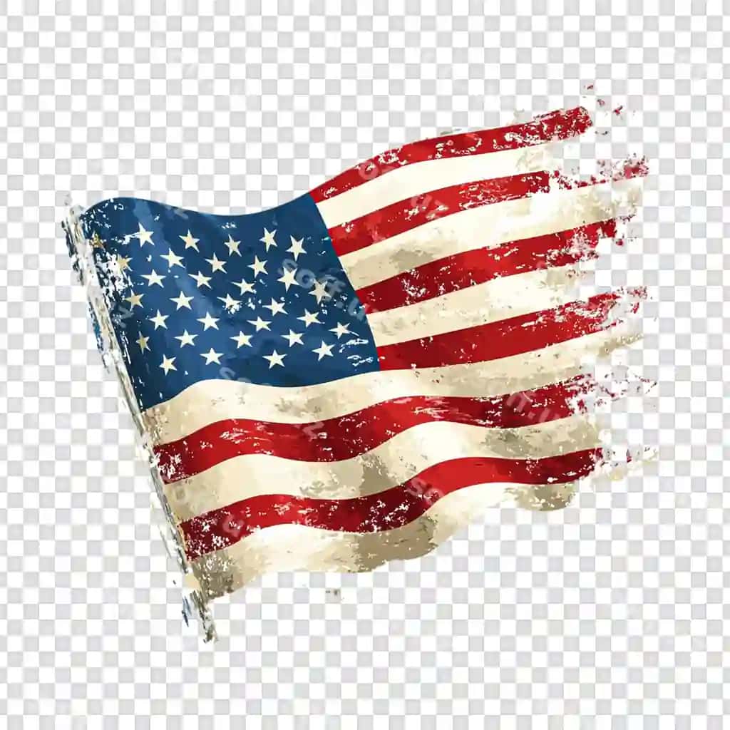 Cho'tkasi zarbasi effekti bilan Amerika Qo'shma Shtatlari bayrog'i shaffof | United states flag with brush stroke effect isolated transparent