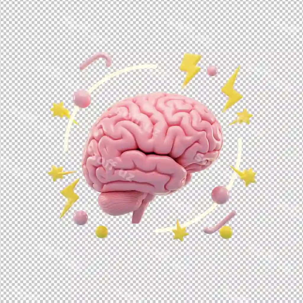 Pushti 3D miya illyustratsiyasi | Pink 3d brain illustration