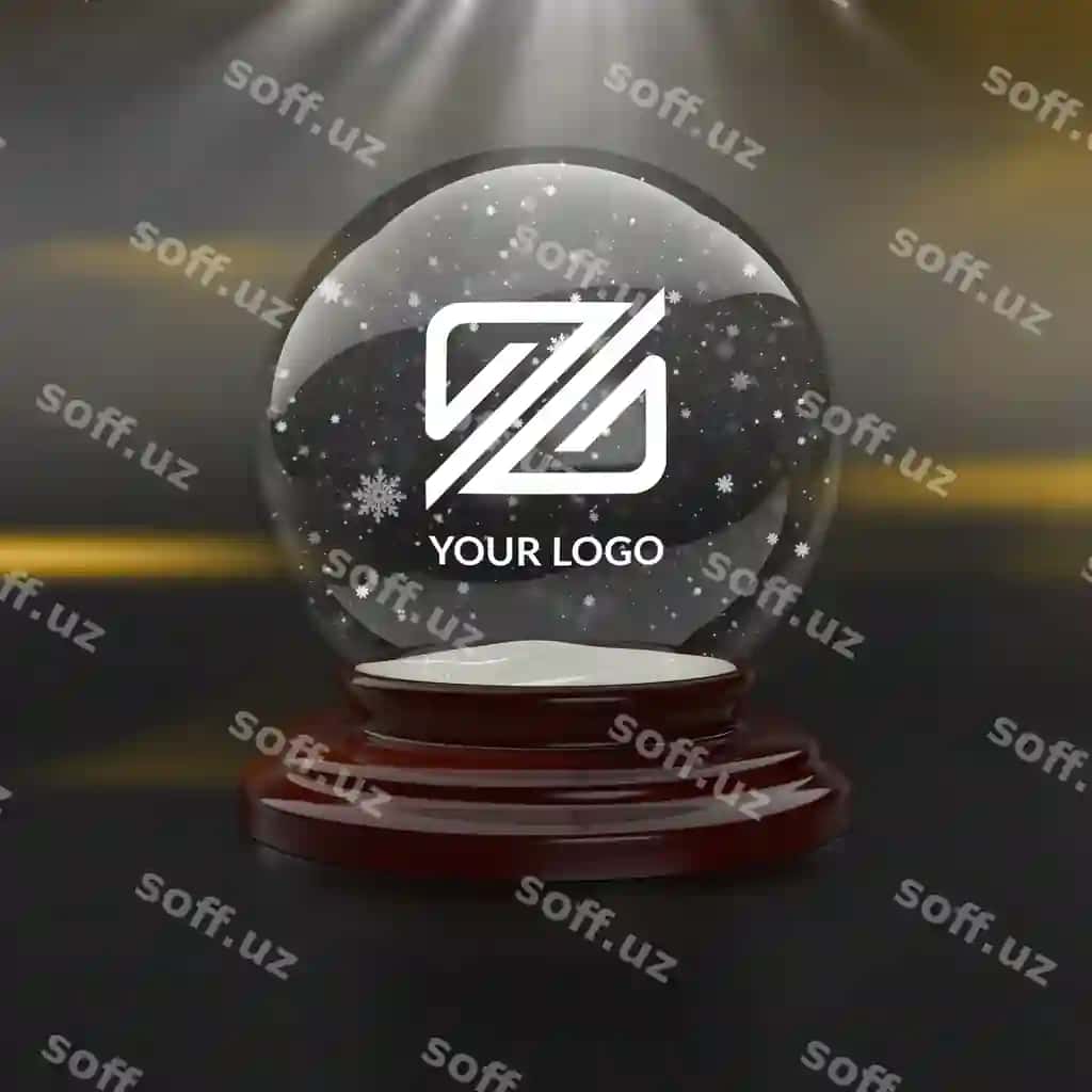 Logo mockup Nohorgi qar qulagi bilan | Logo mockup whit christmas snowball
