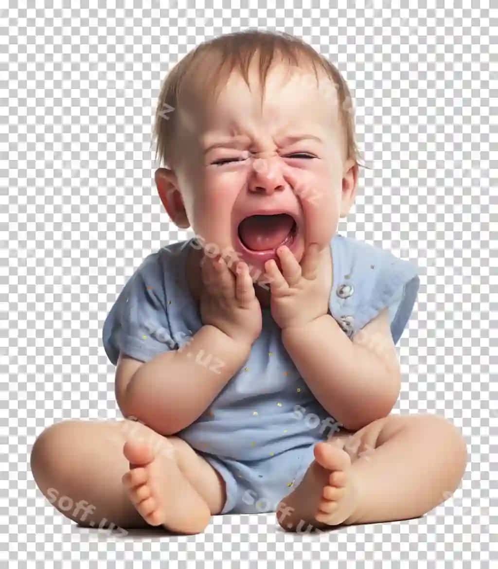Bolani qorayapti ajralgan shaffof fonda | Baby crying isolated transparent background