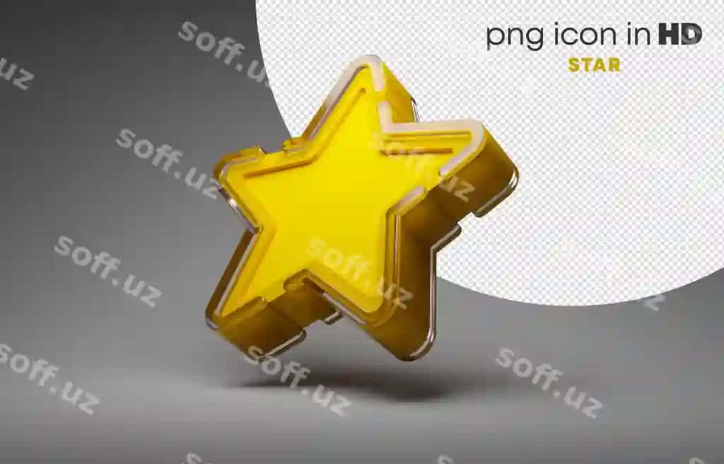 Yuqorida chap tomonda shaffof fon yulduzli 3D belgisi | 3d icon with transparent background star left up