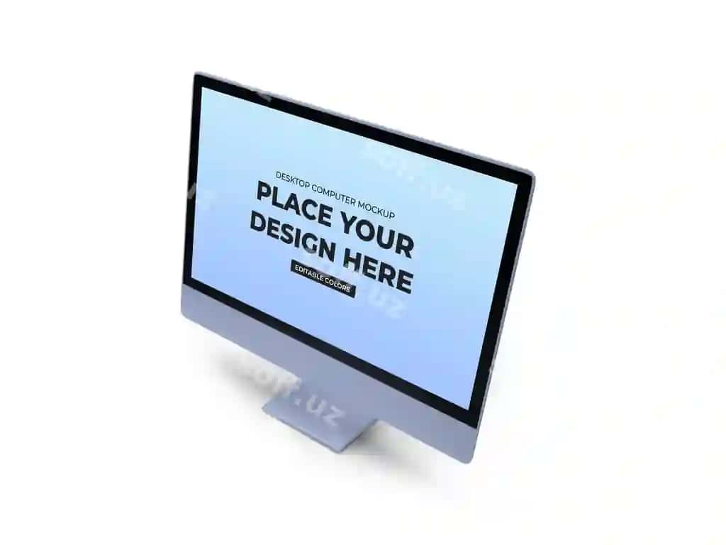 Desktop kompyuter shabloni mockup maydoni | Desktop computer mockup template isolated